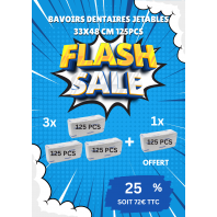 PROMOTION BAVOIRS DENTAIRES JETABLES 33cm x 48cm / 500 FEUILLES - 25%