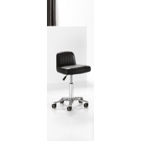 TABOURET SIMILI CUIR NOIR