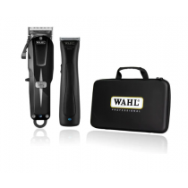 WAHL Malette soft touch contenant Super Taper Cordless noire et Beret