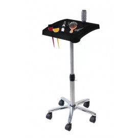 Table Simplex Noire 1 Plateau Reglable Roulettes