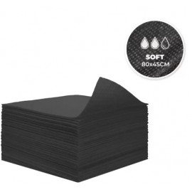Biowell 30 Serviette noire ecolo 80x45cm soft