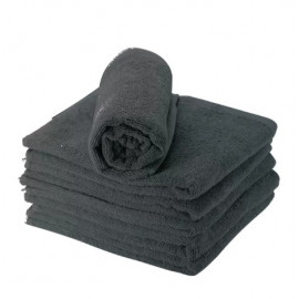 Serviette noire 100% coton  (50x90cm) x6