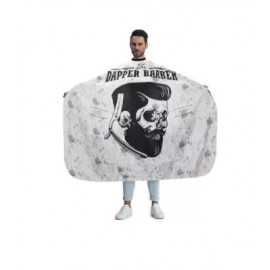 MAXI CAPE DAPPER BARBER-CRANE Grise-Noir CLIP