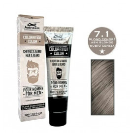 HAIRGUM BARBER COLORATION BARBE & CHEVEUX 7.1 BLOND CLAIR CENDRE 60ml